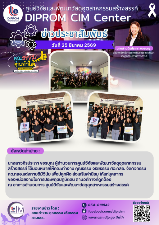 คณะทำงาน คุณธรรม จริยธรรม ศว.กสอ. จัดกิจกรรม ศว.กสอ.แต่งกายดีมีวินัย